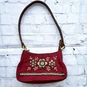 NWOT Women’s Johnnie & Frankie Boho Embroidered Beaded Handbag Purse